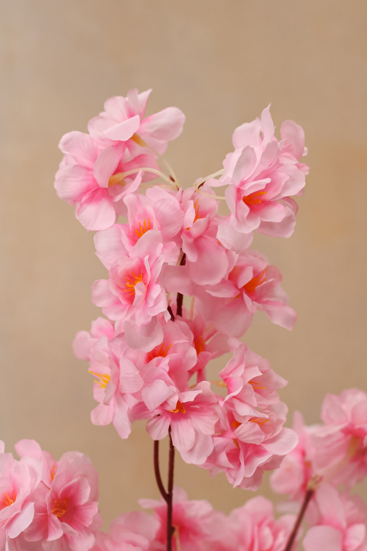 Faux Soft Pink Cherry Blossom Spray