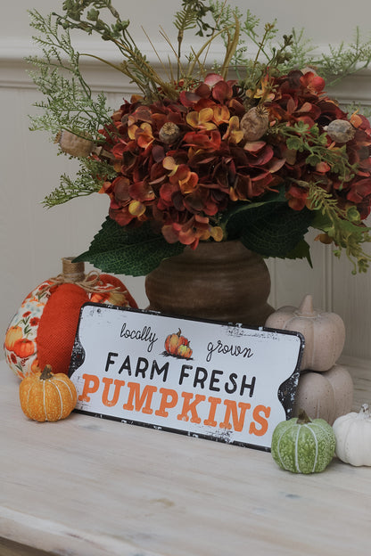 Farm Fresh Pumpkins Metal Sign