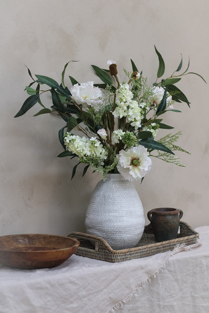 Luxury Faux White Poppy &amp; Lilac Arrangement