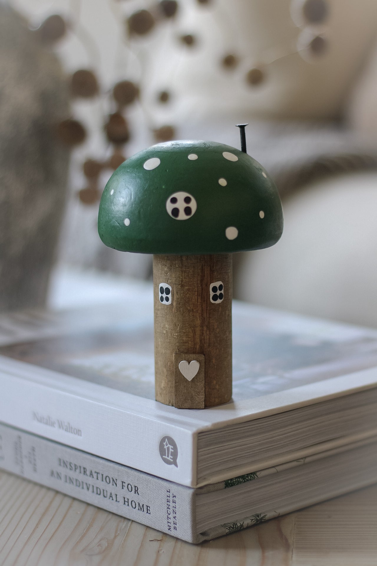 Moss Green Wooden Mushroom House