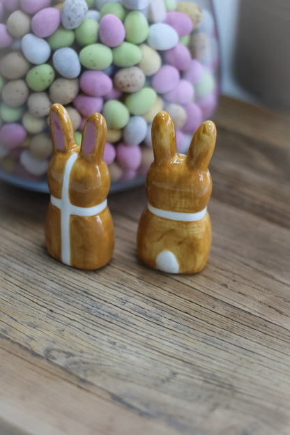 Ceramic Hot Cross Bunnies | Set of 2