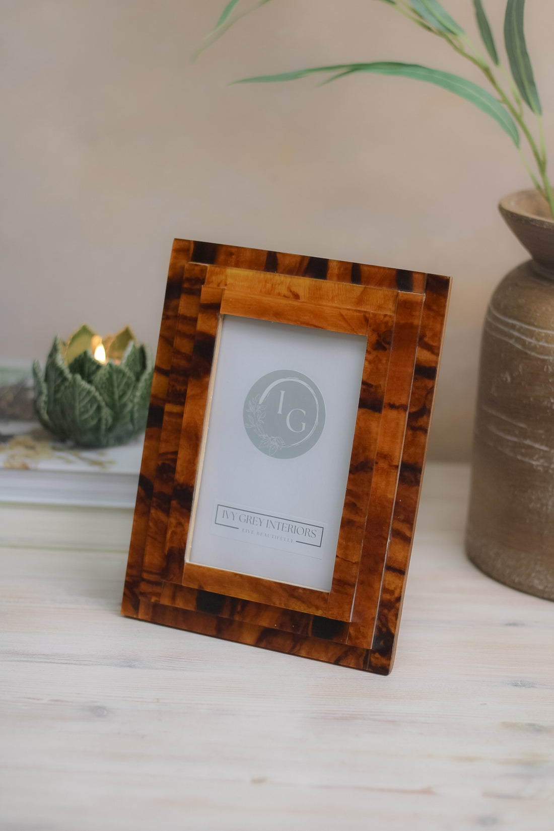 Brown Tortise Shell Photo Frame