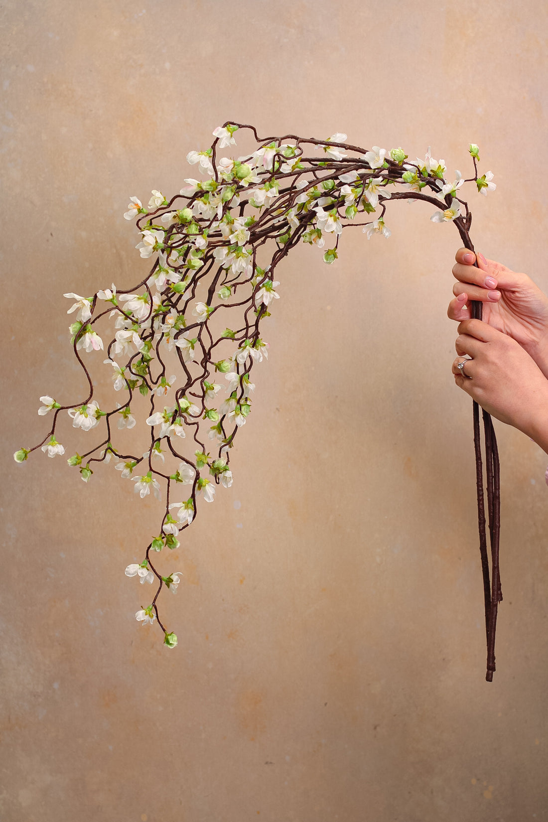 Faux Weeping White Cherry Blossom Stem