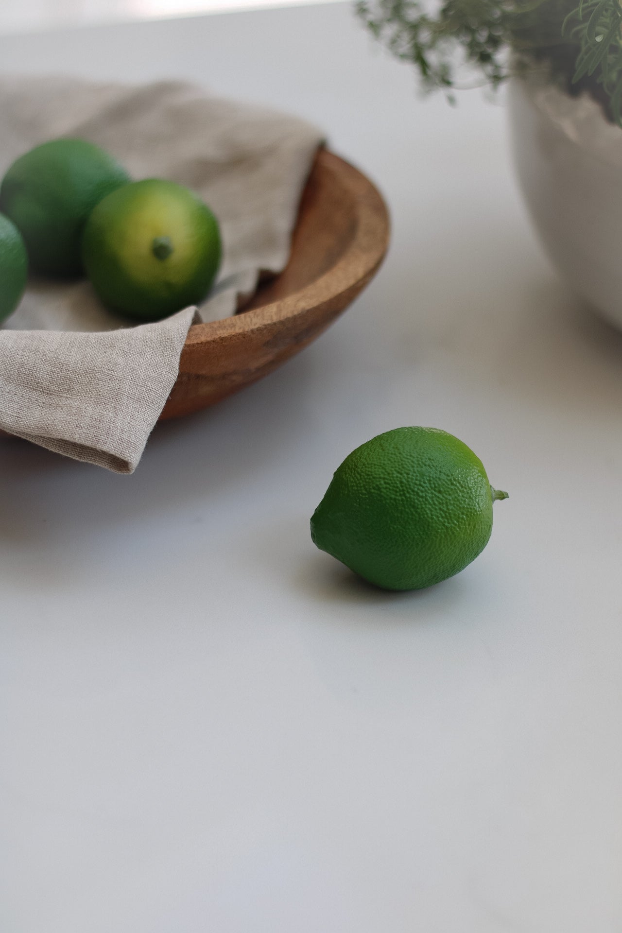 Decorative Faux Lime on white worktop