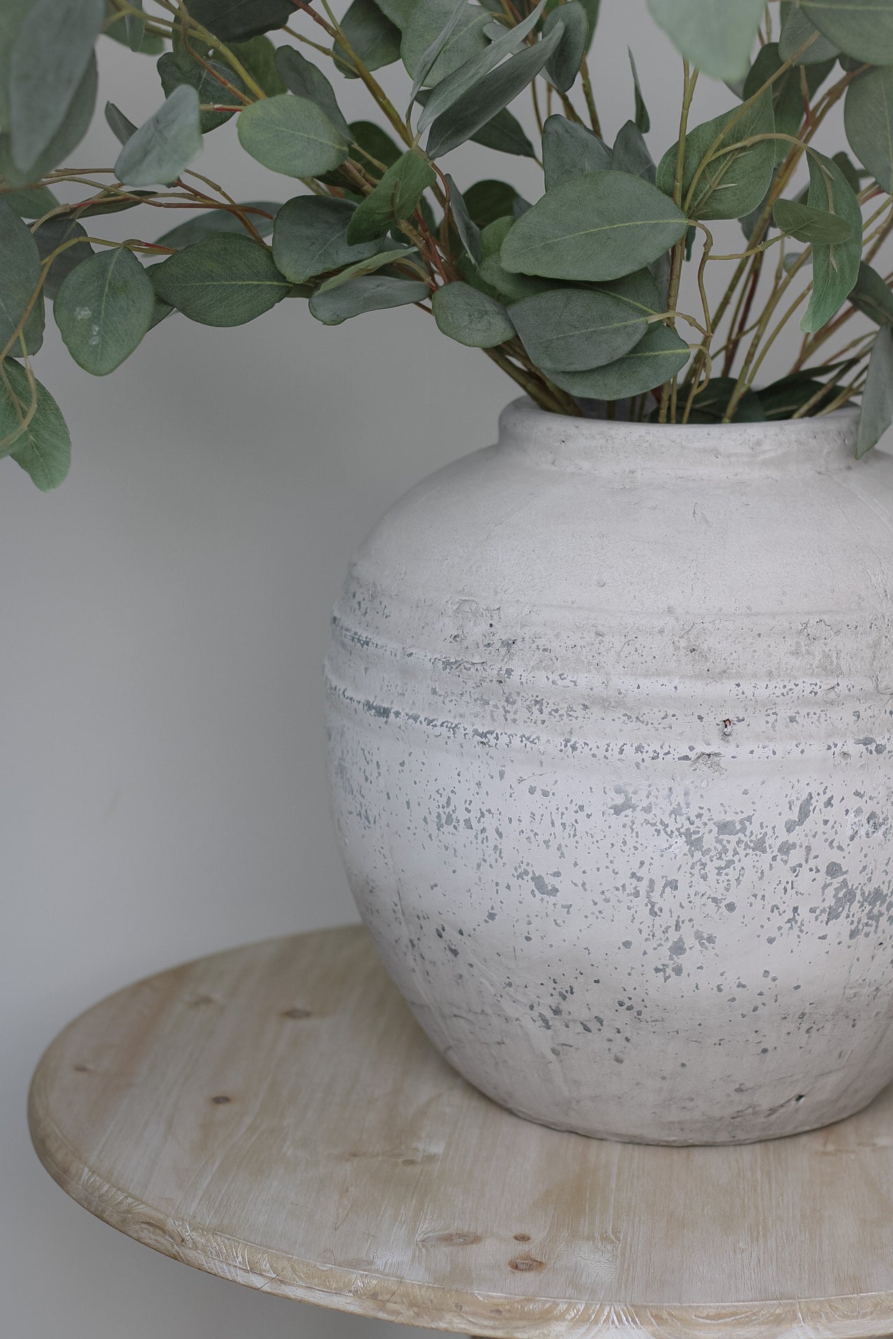 Upclose of distressed stone vase