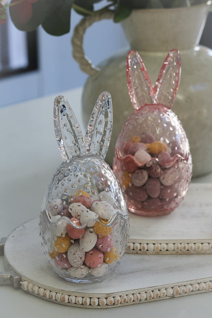 Dotty Glass Bunny Ears Jar for beautiful spring decor