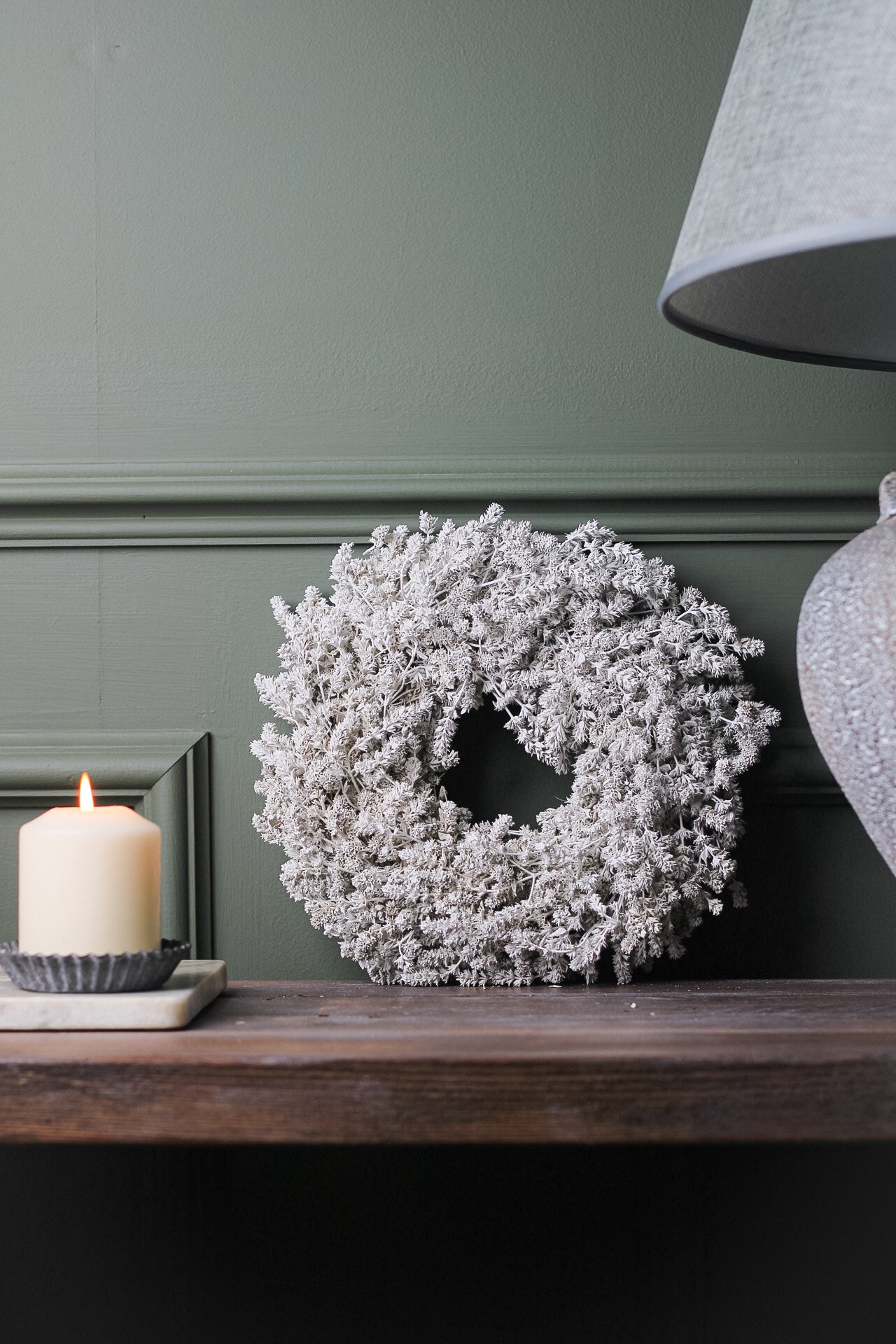 Misty Linen Herb Dried Wreath