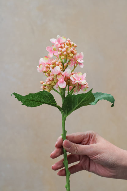 Faux Pink Budding Hydrangea