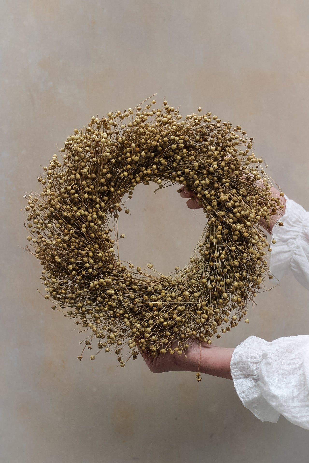 Natural Dried Flax Wreath