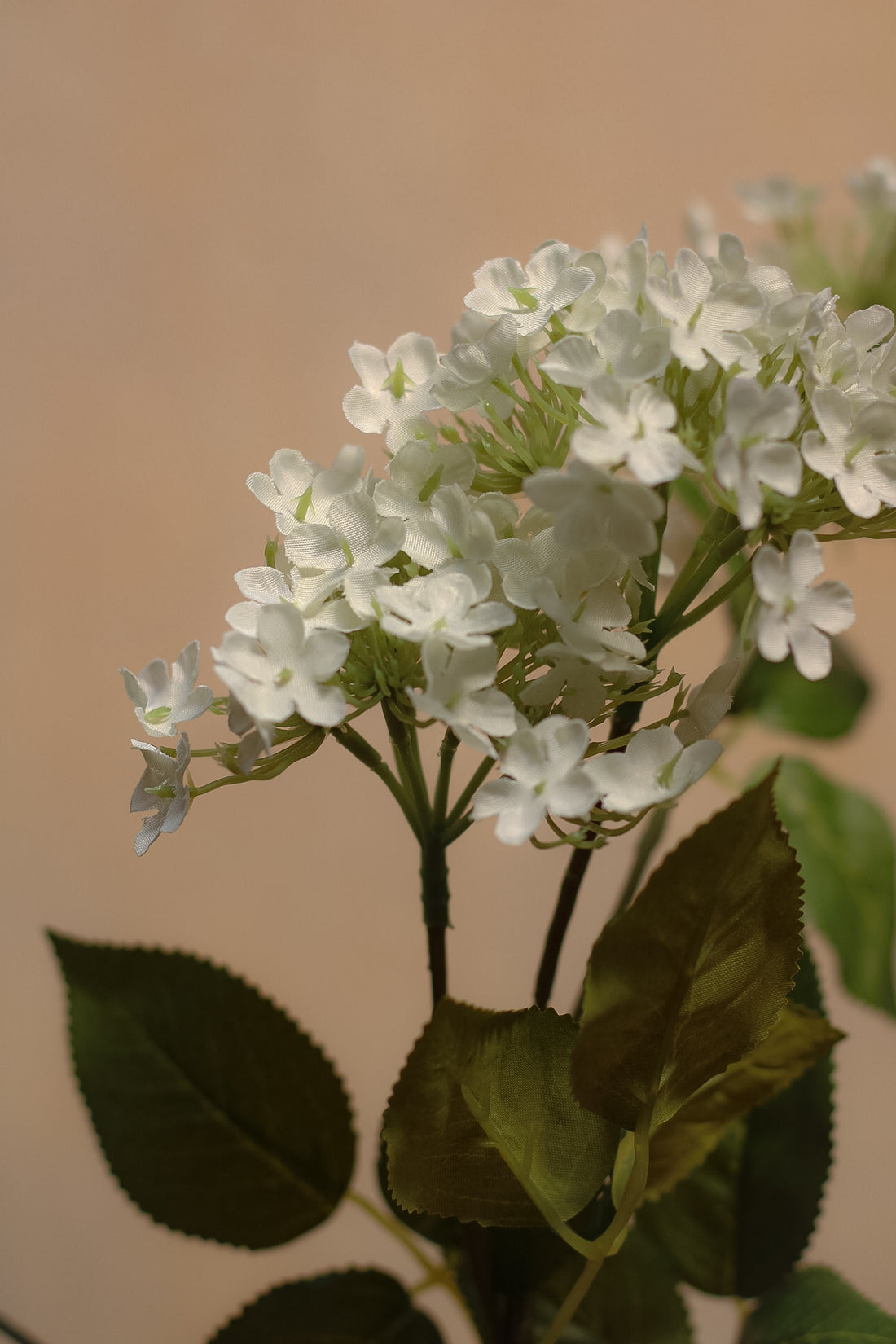 Faux White Budding Hydrangea Spray