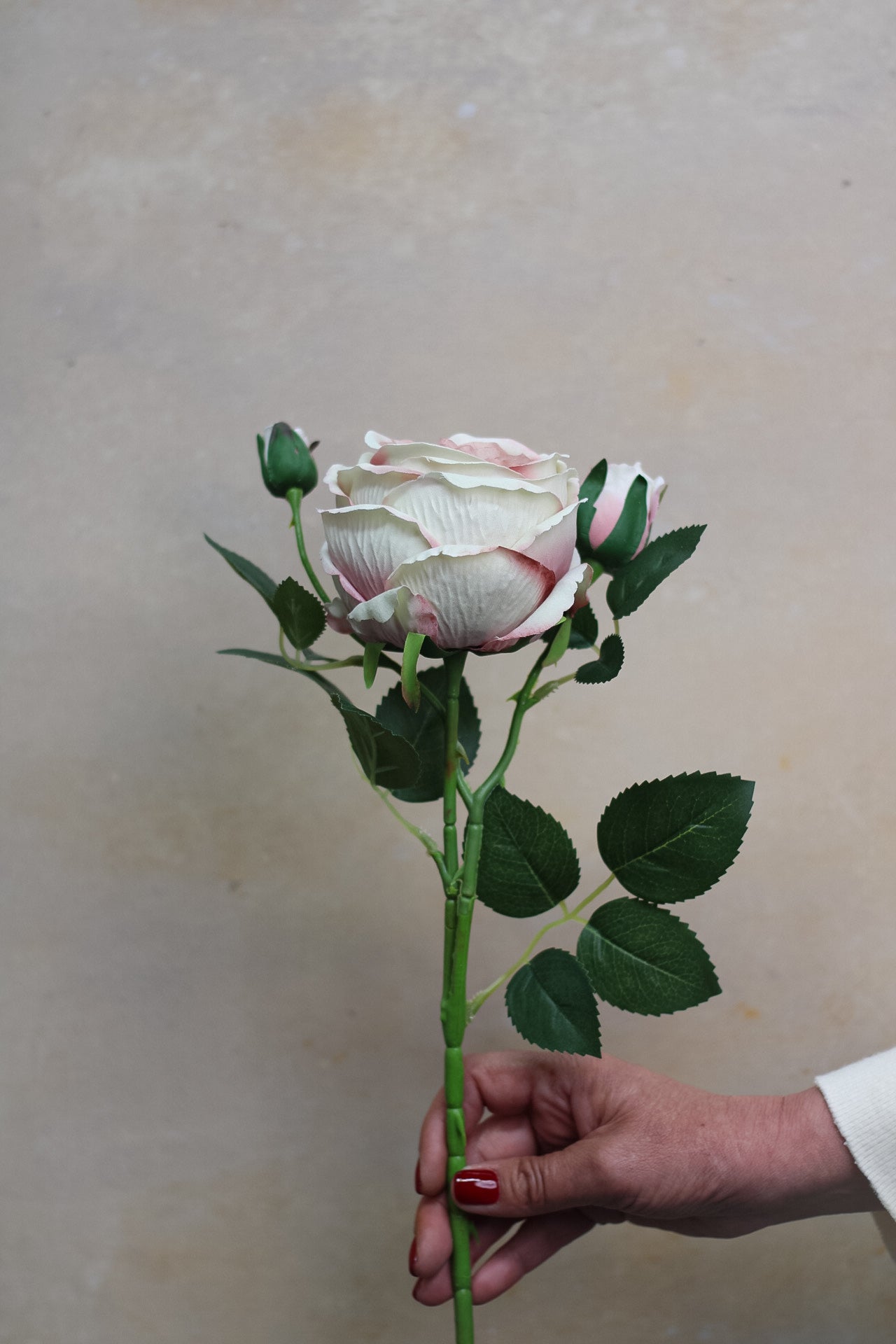 Faux Pale Pink Rose Spray