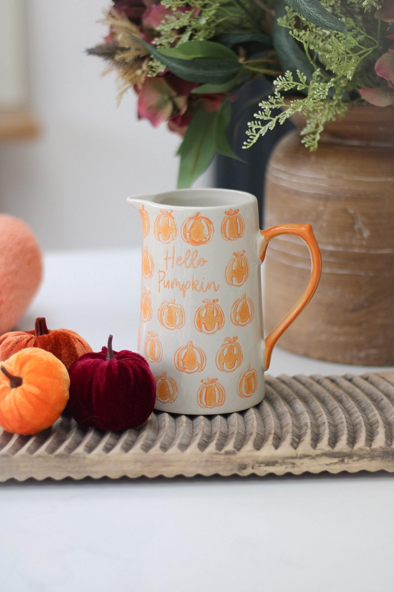 Ceramic Hello Pumpkin Jug