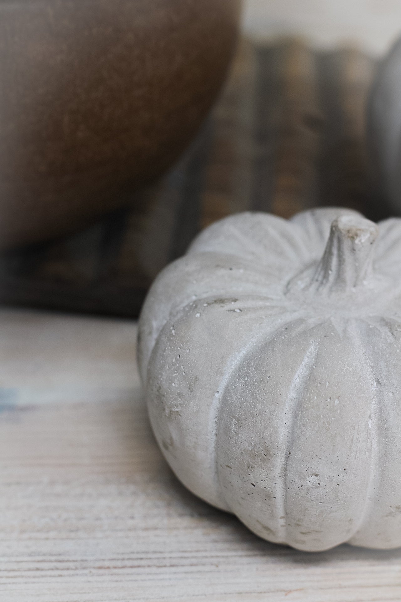 Grey Cement Pumpkin