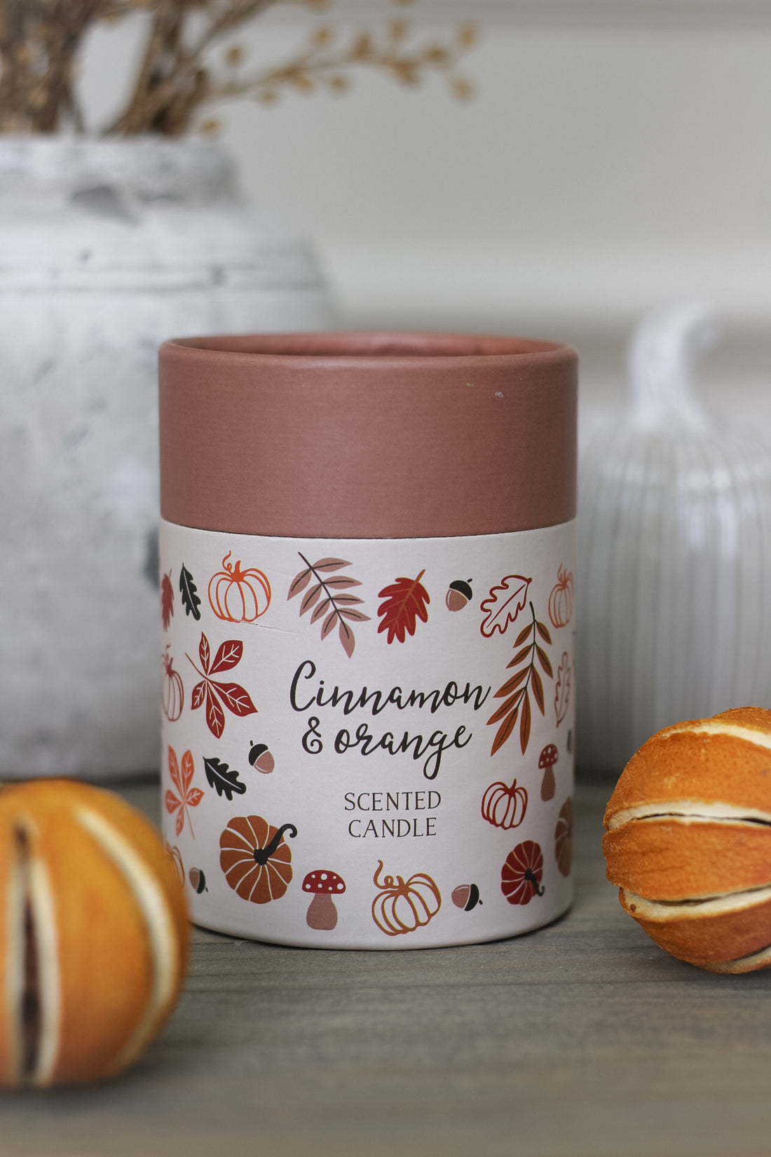 Cinnamon and Orange Autumn Leaves Scented Candle