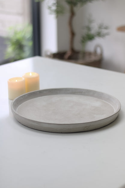 Round Cement Decorative Tray