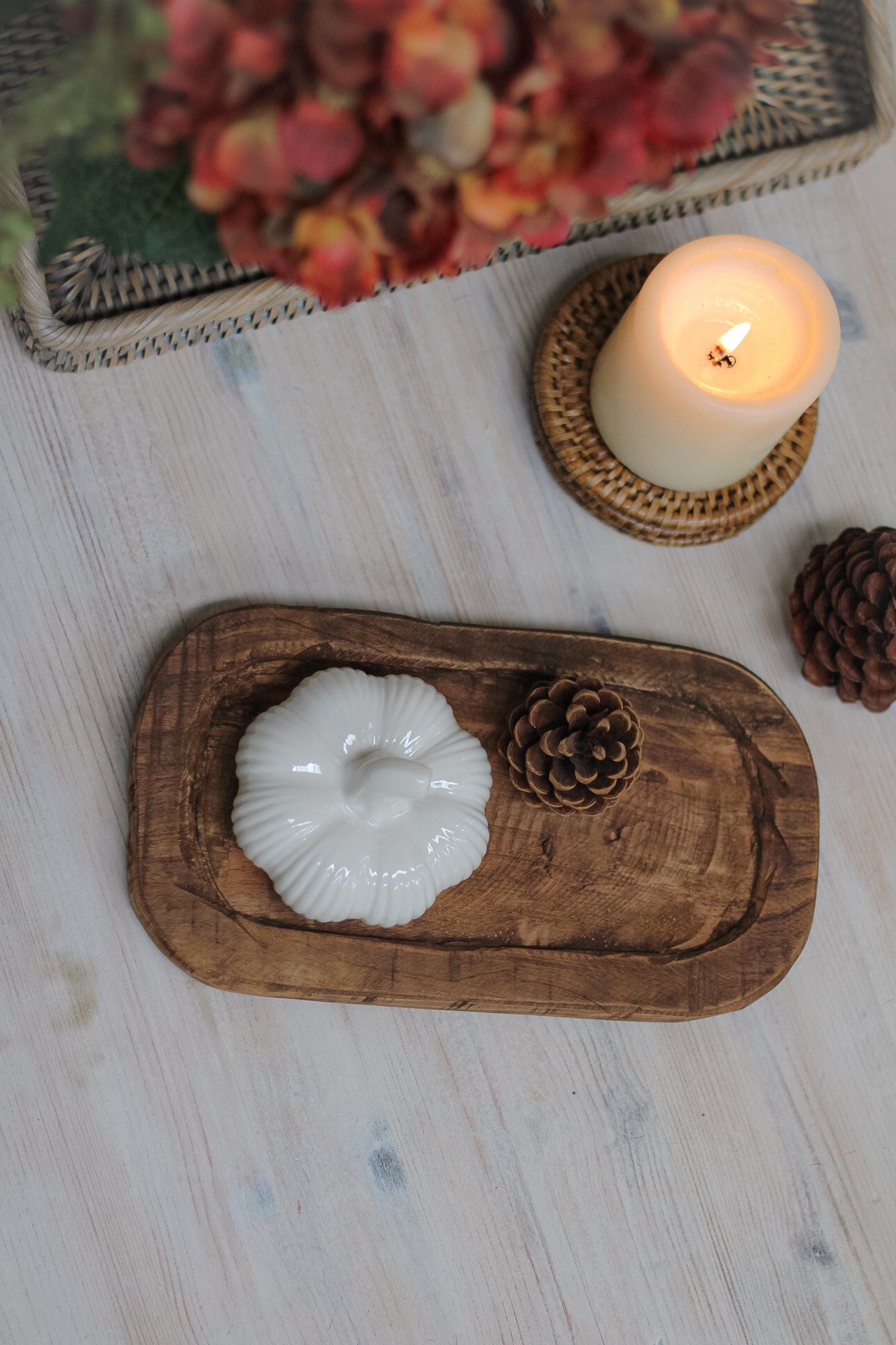 Small Vintage Carved Oval Tray