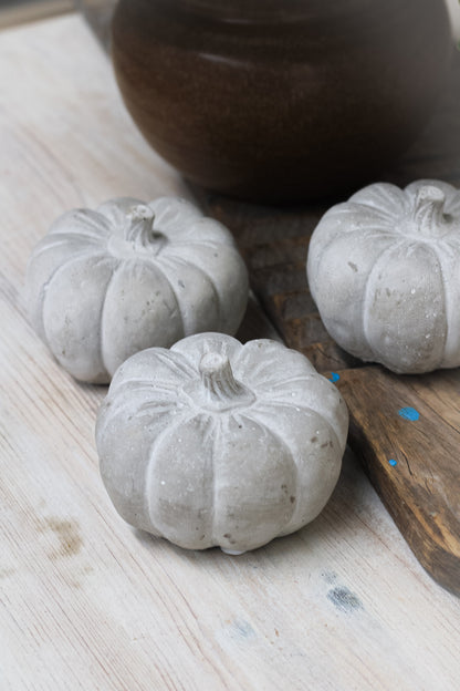 Grey Cement Pumpkin