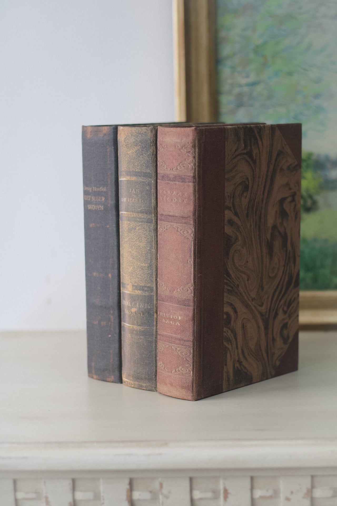 Marbled Book Boxes | Set of 3