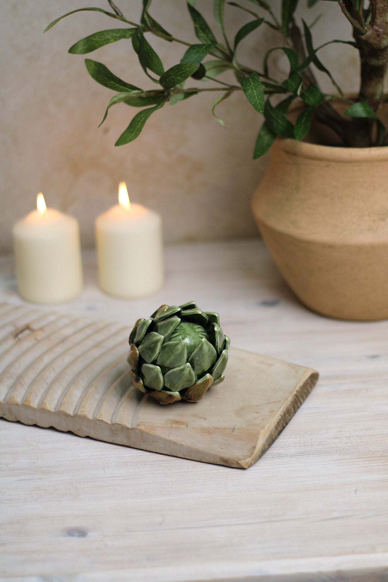 Green Ceramic Artichoke Decoration