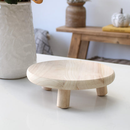 Light Wood Round Raised Stand