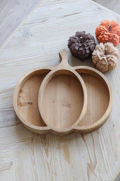 Wooden Pumpkin Tray