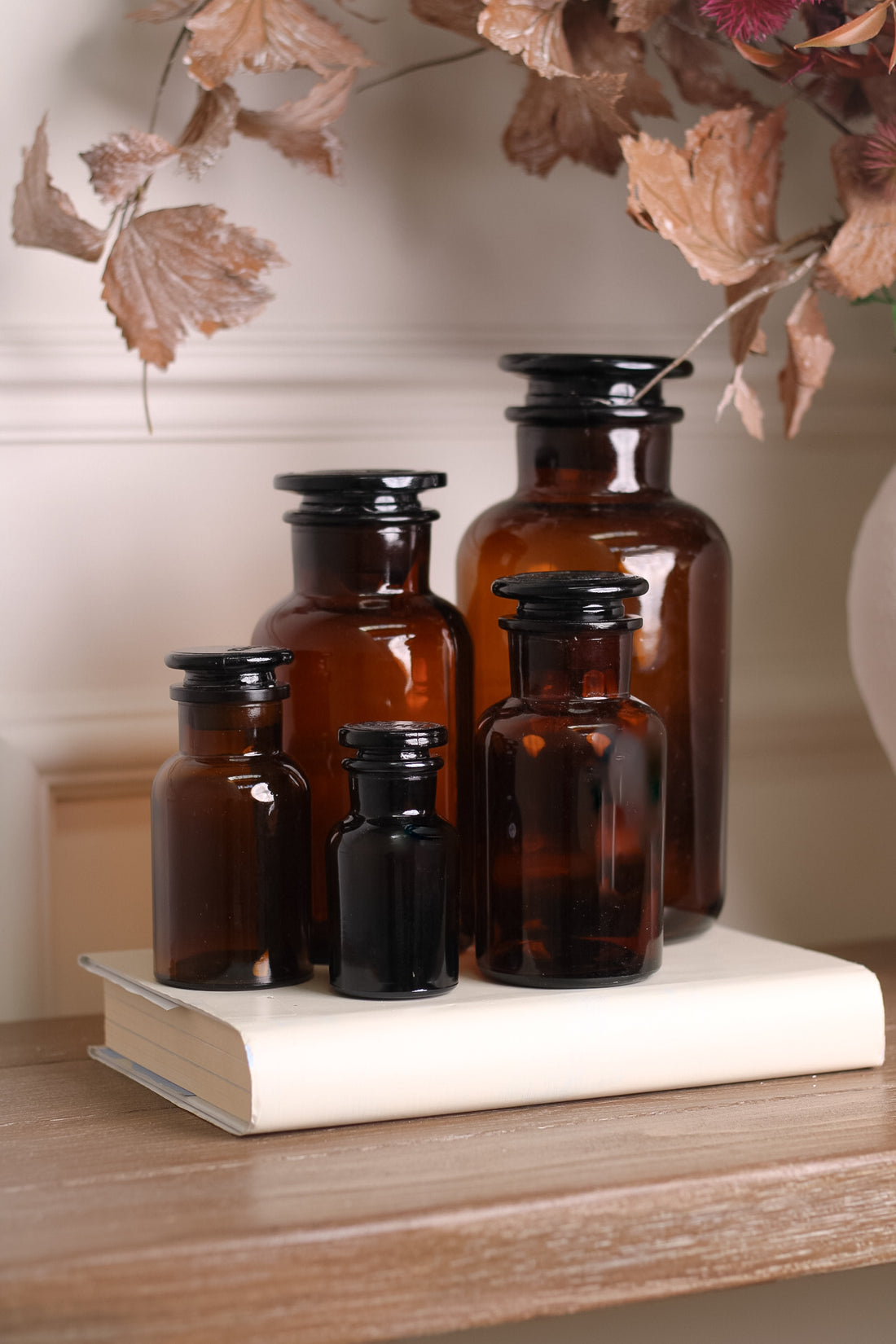 Amber apothecary jars