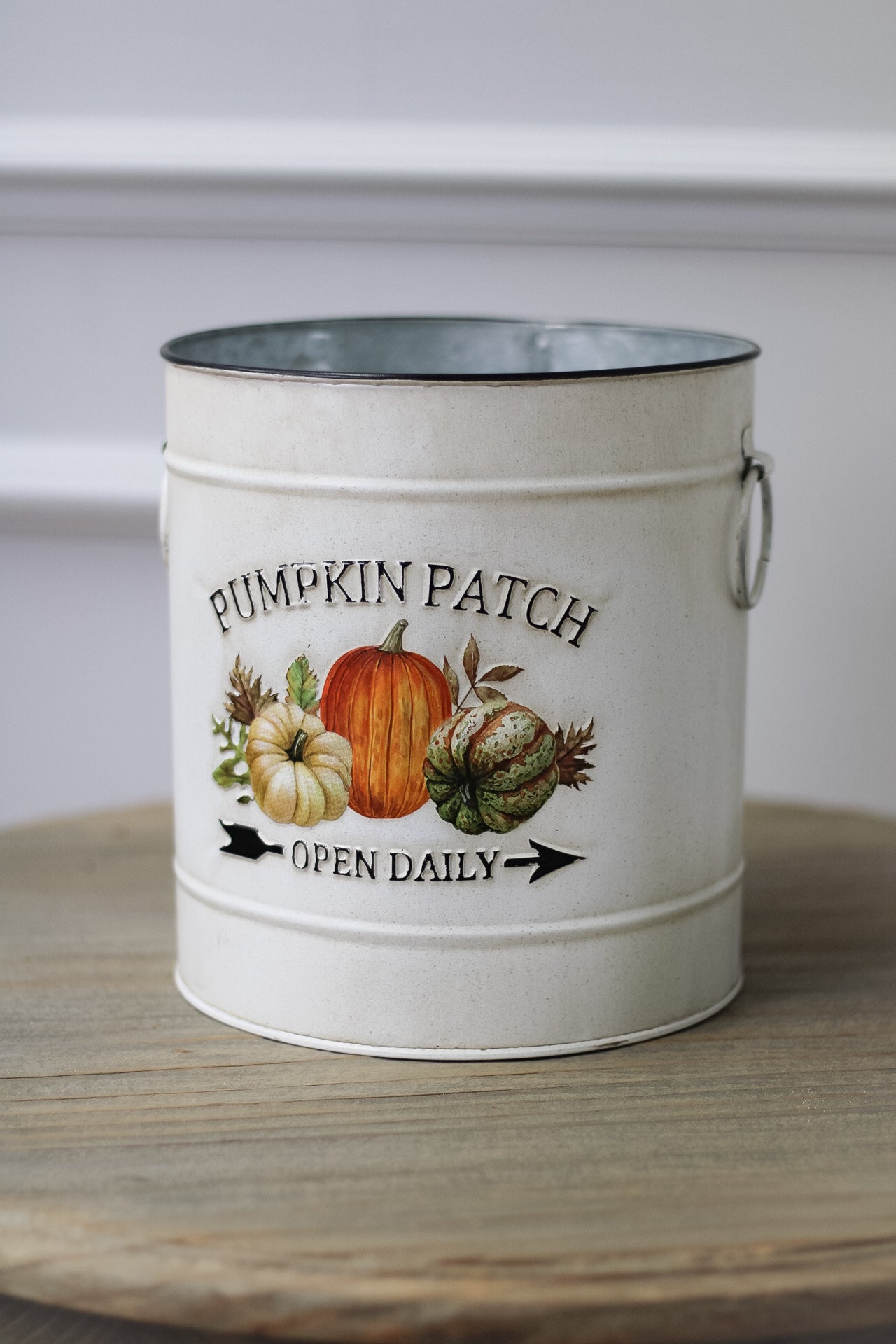 Rustic Pumpkin Patch Metal Bucket