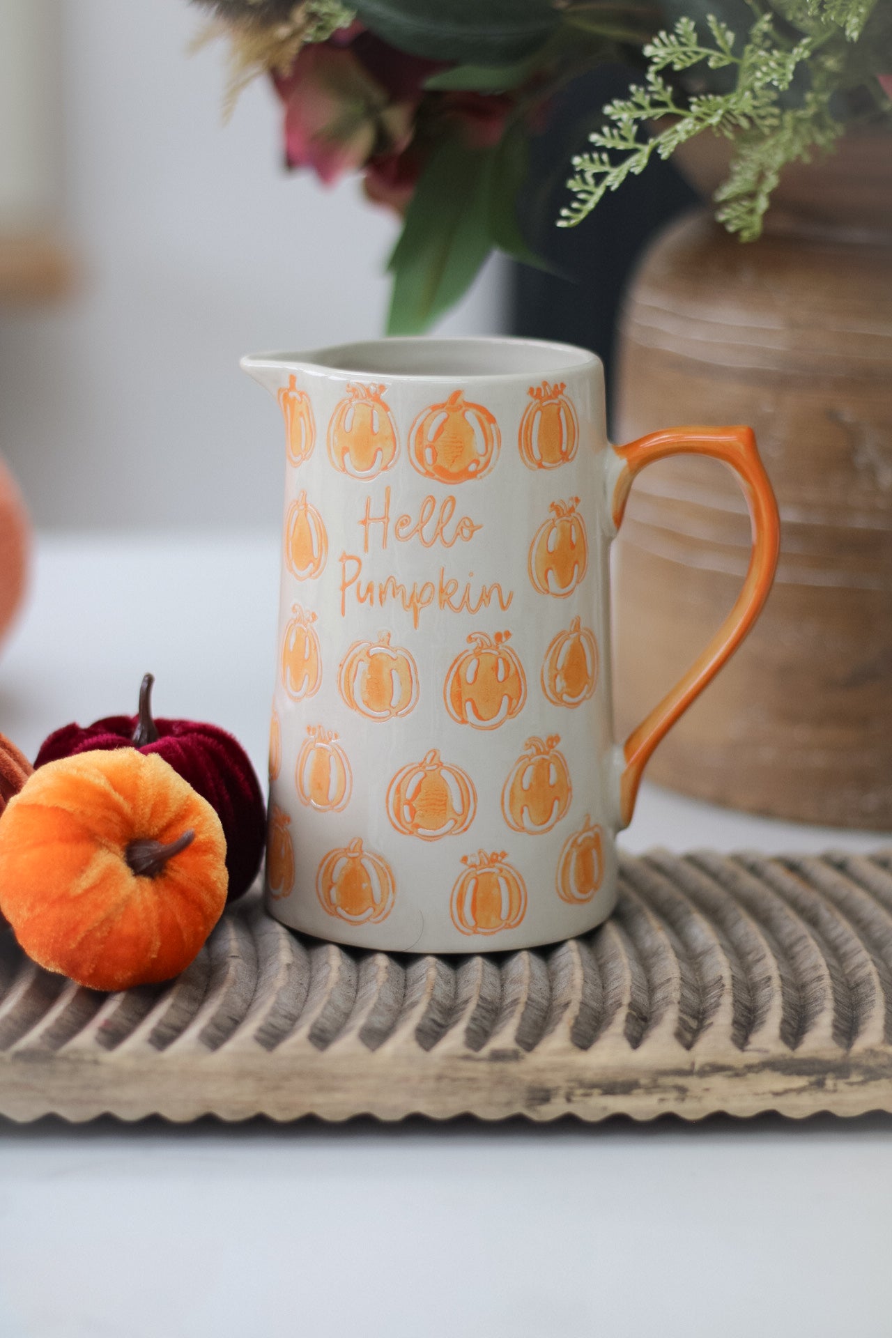 Ceramic Hello Pumpkin Jug