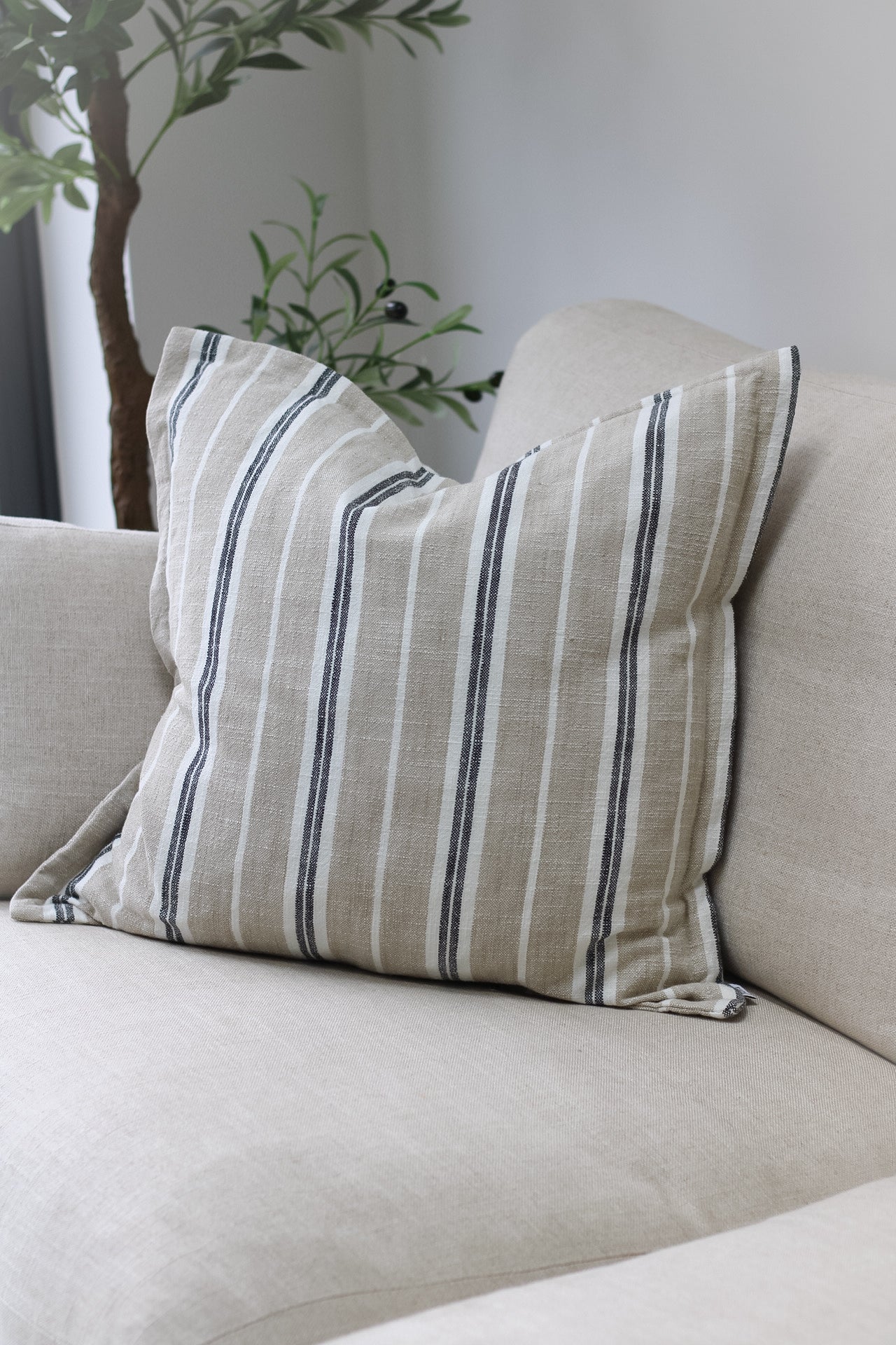 Natural Striped Cushion