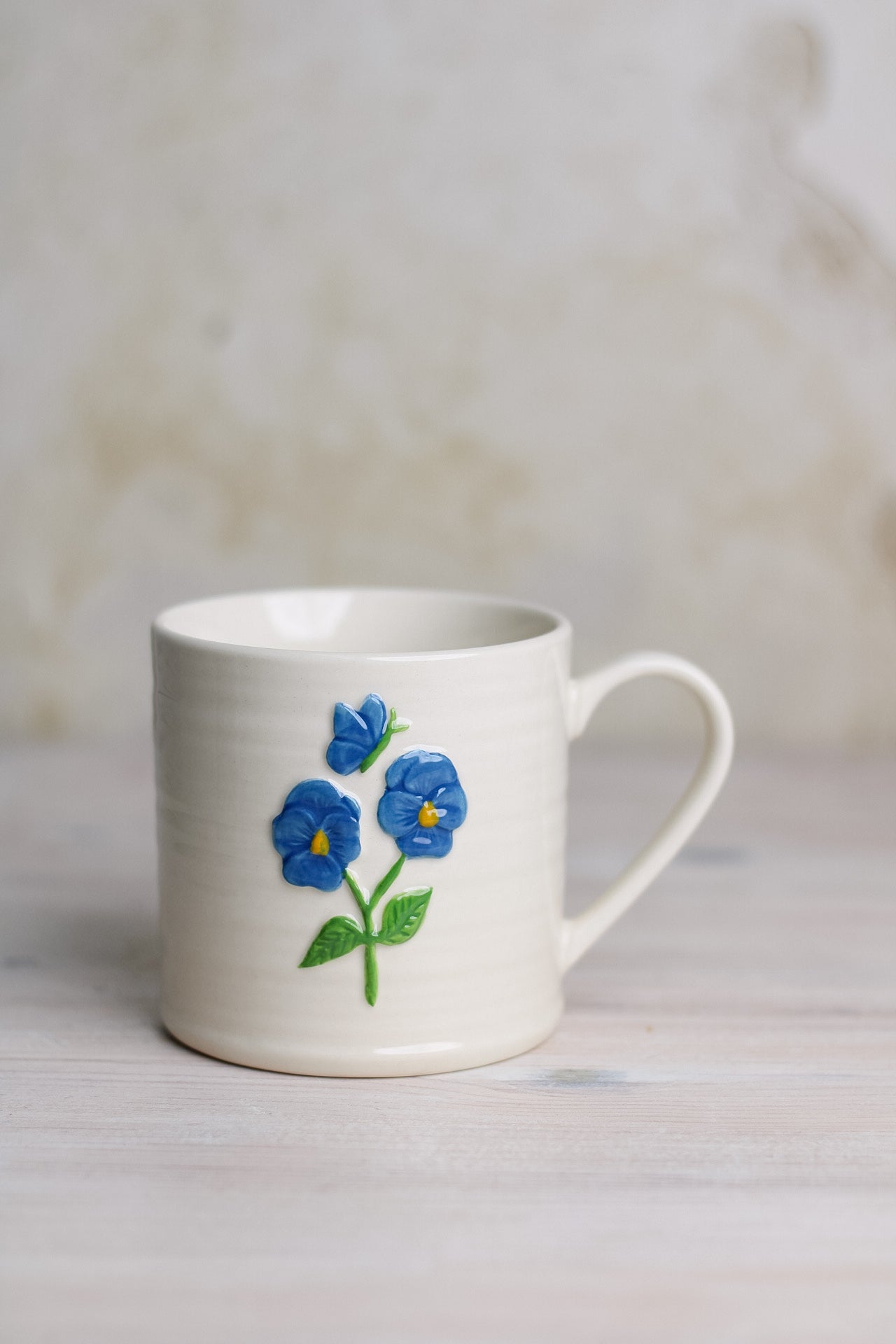 Blue Viola Stoneware Mug