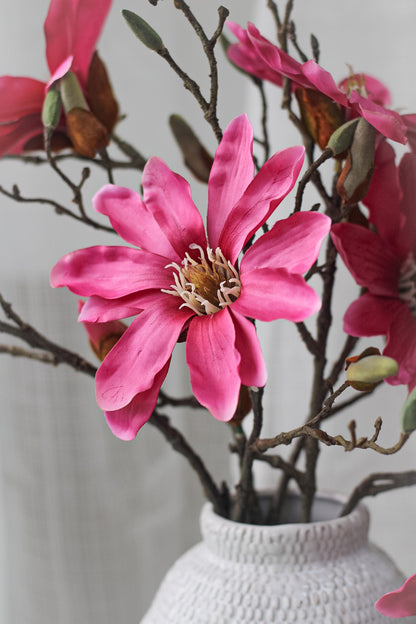 Faux Fuchsia Magnolia Stem