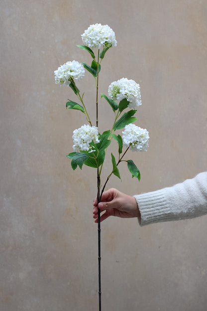 Faux White Viburnum Spray