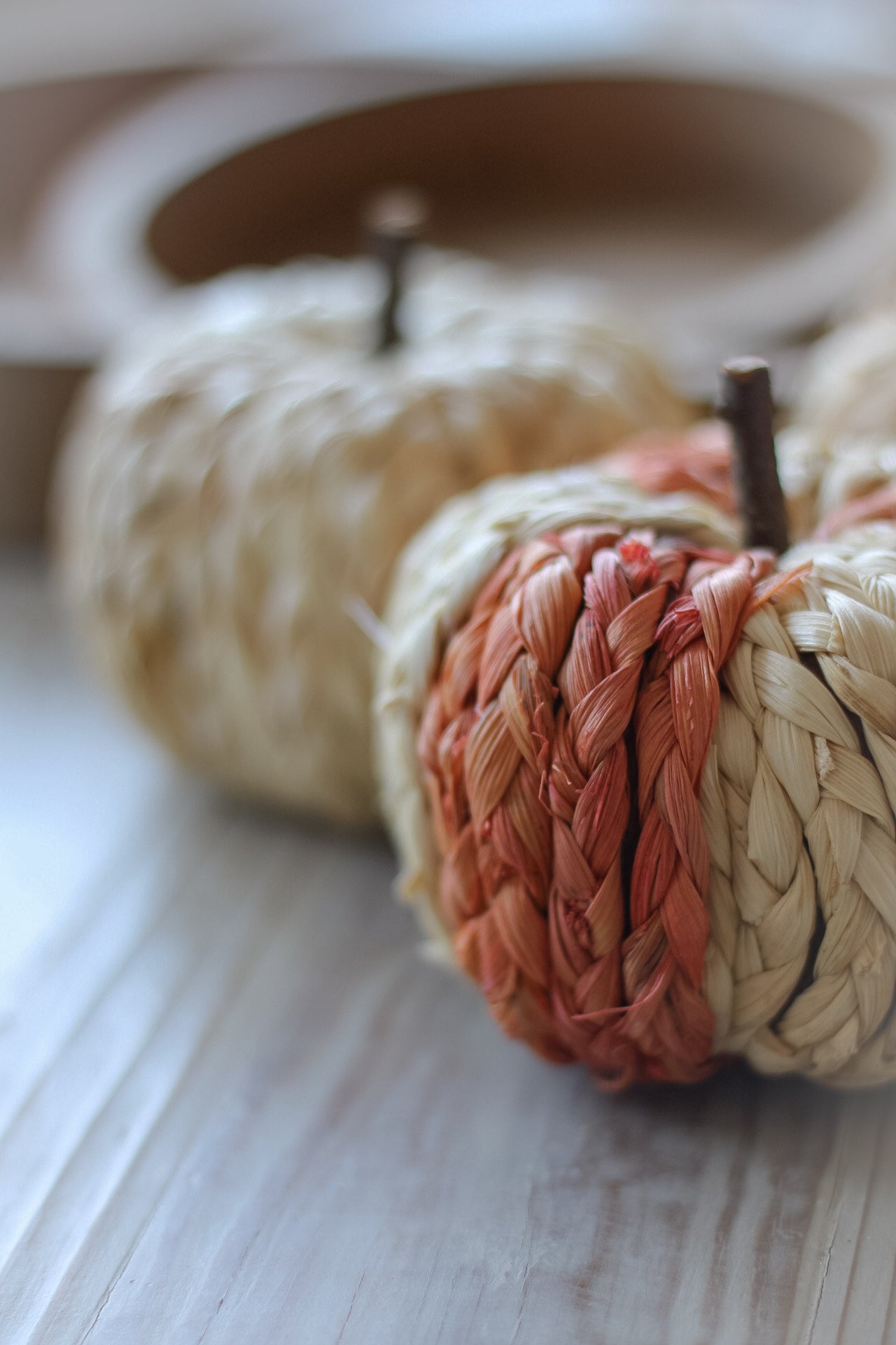 Striped Raffia Pumpkins | Set of 3