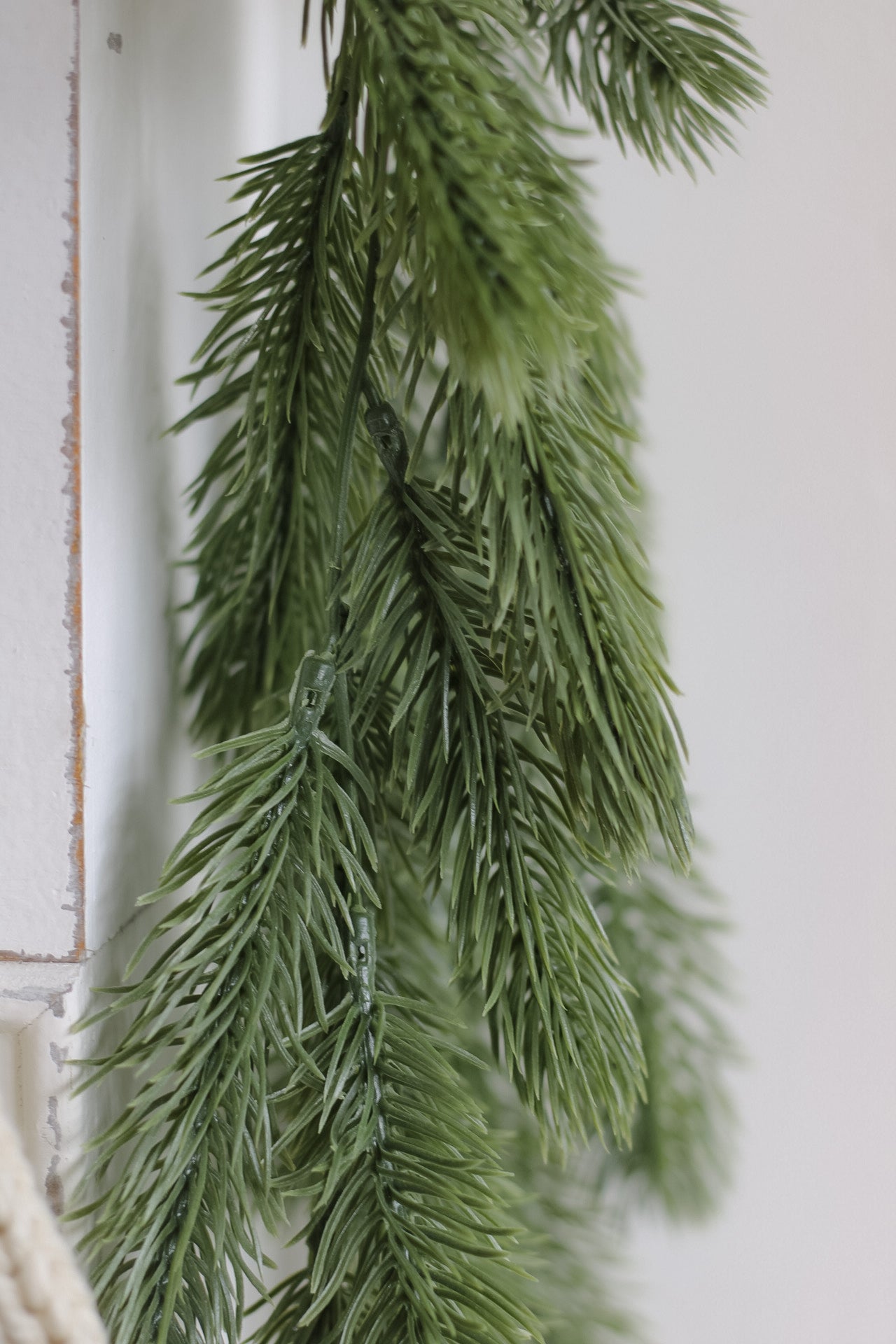 Faux Trailing Flocked Spruce Garland