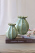 Farmhouse Green Poppy Head Vase