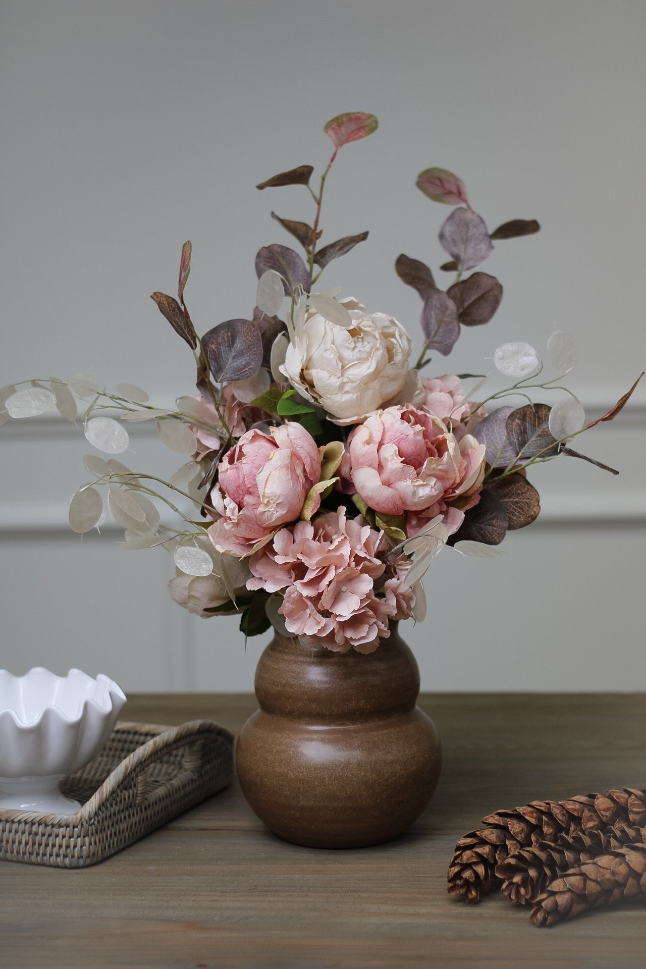 Faux Blush Hydrangea and Peony Arrangement