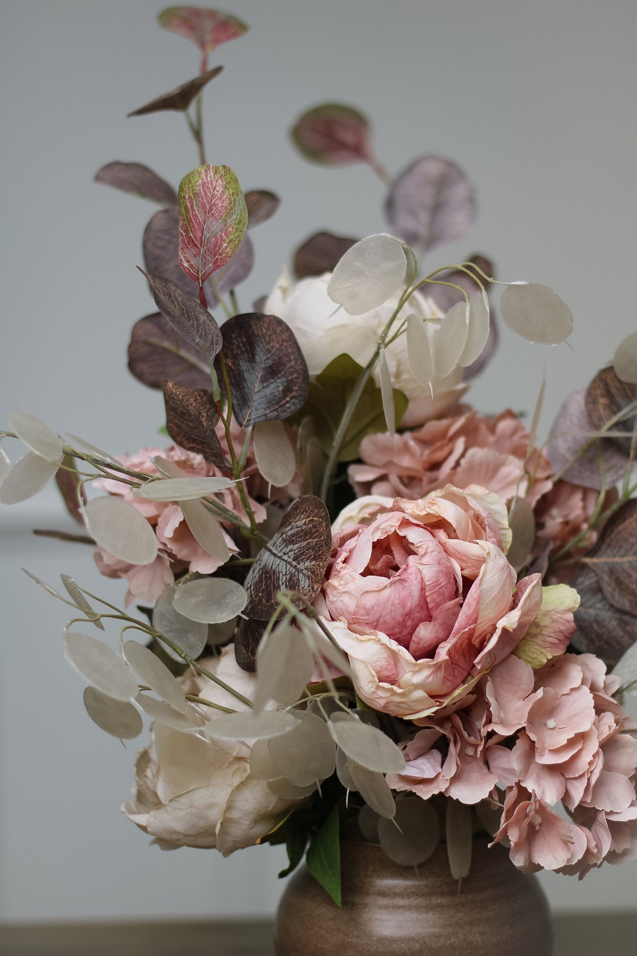 Faux Blush Hydrangea and Peony Arrangement