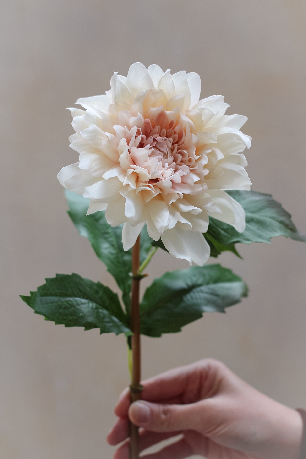 Faux Blush Pink Dahlia Stem Real Touch