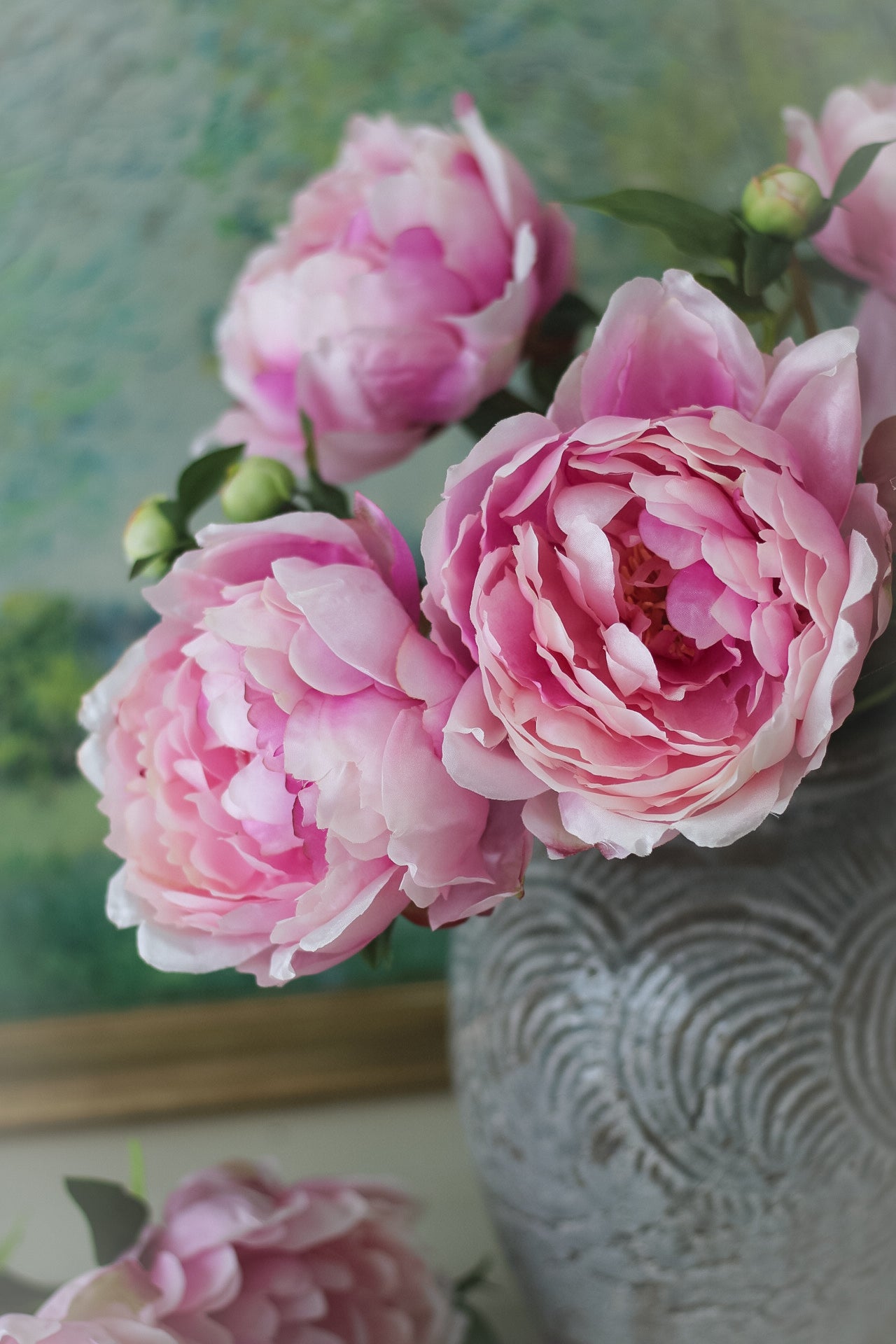 Faux Classic Pink Peony Stem