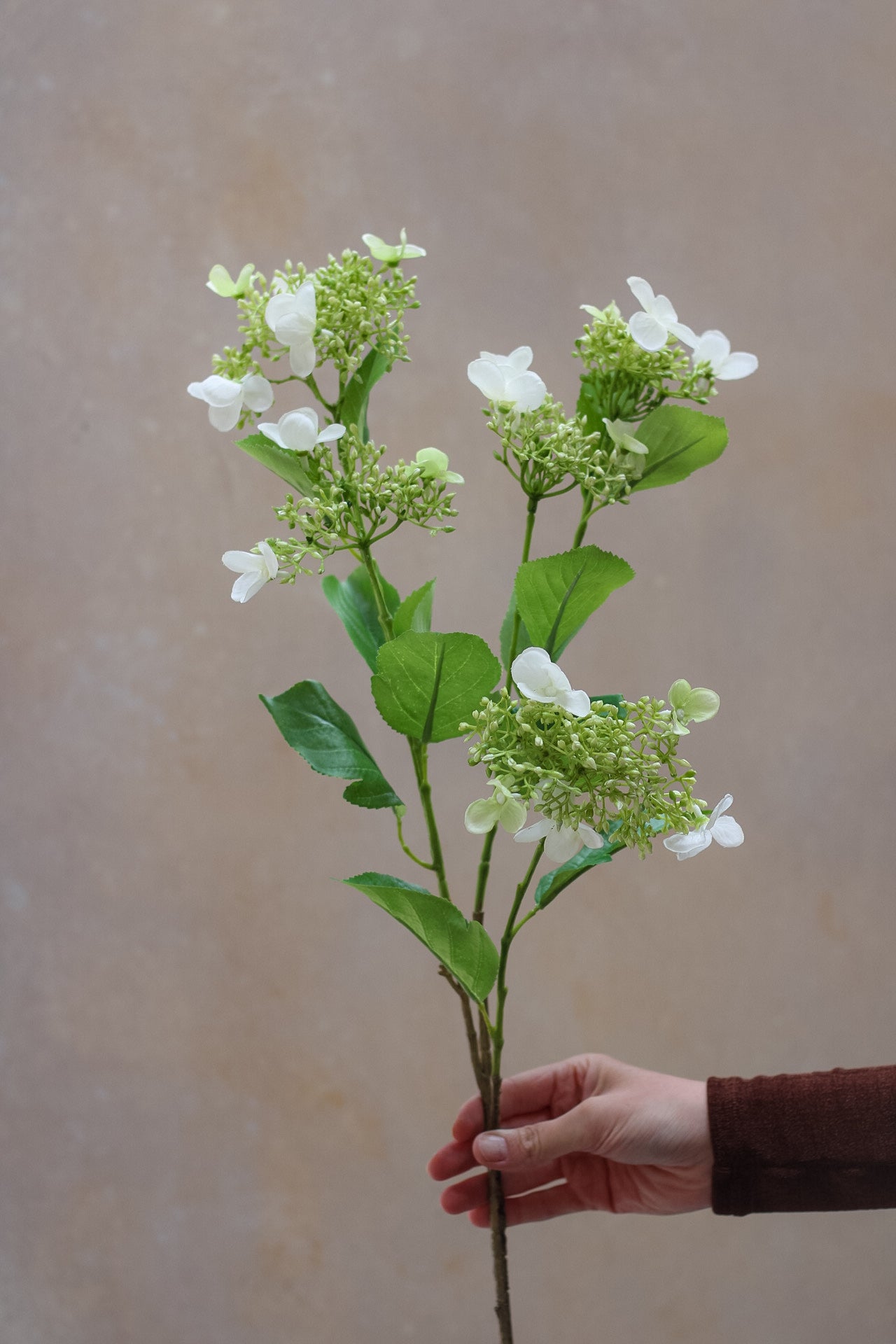 Faux Cream Viburnum Spray