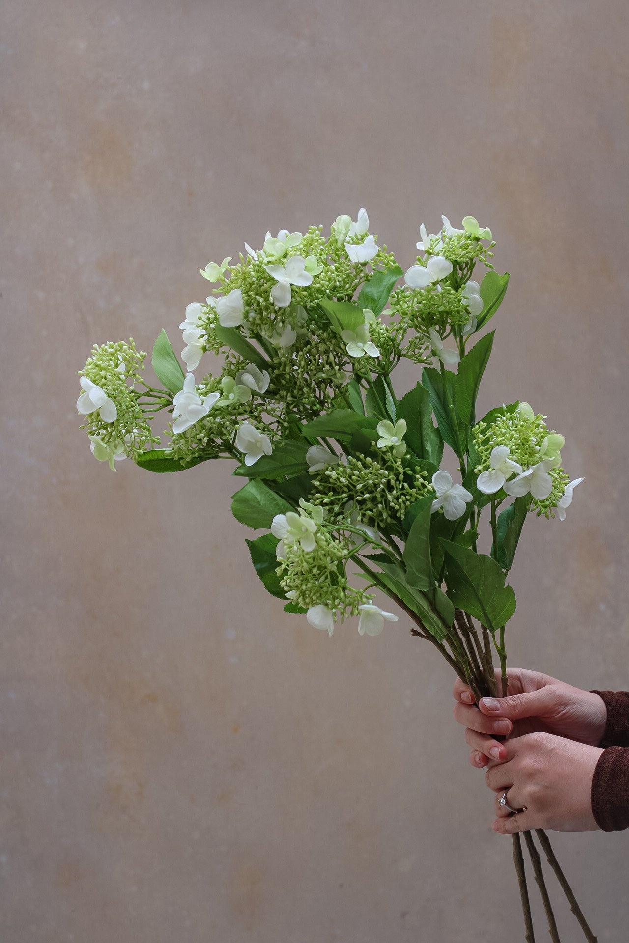 Faux Cream Viburnum Spray