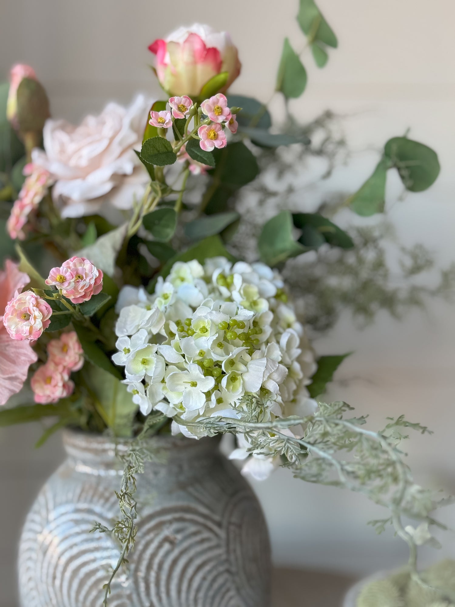 Faux Early Spring Floral Arrangement