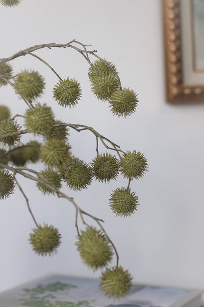 Faux Green Echinops Spray