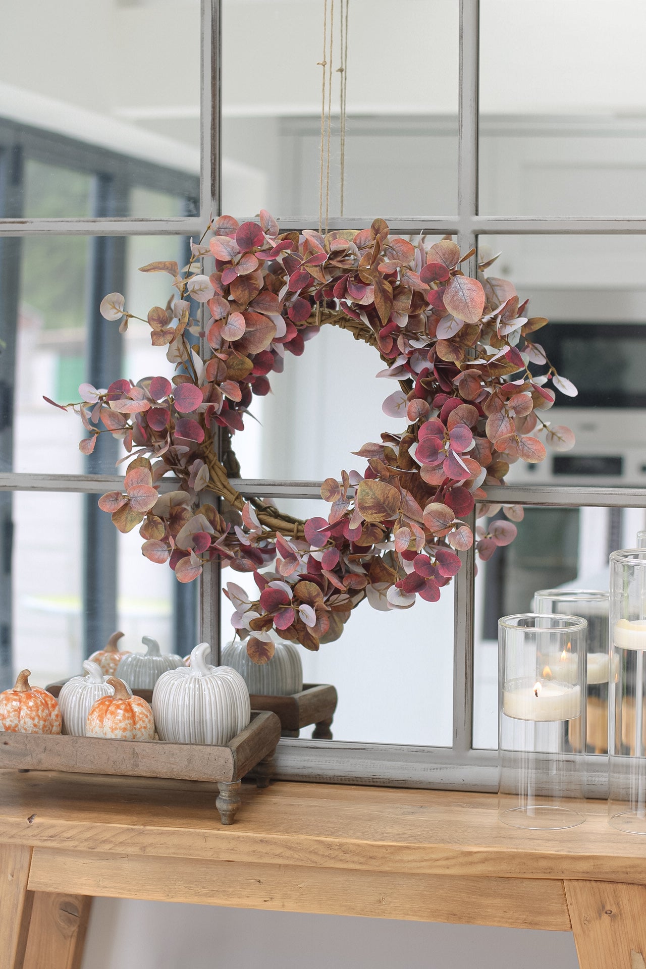 Faux Mulberry Autumn Foliage Wreath