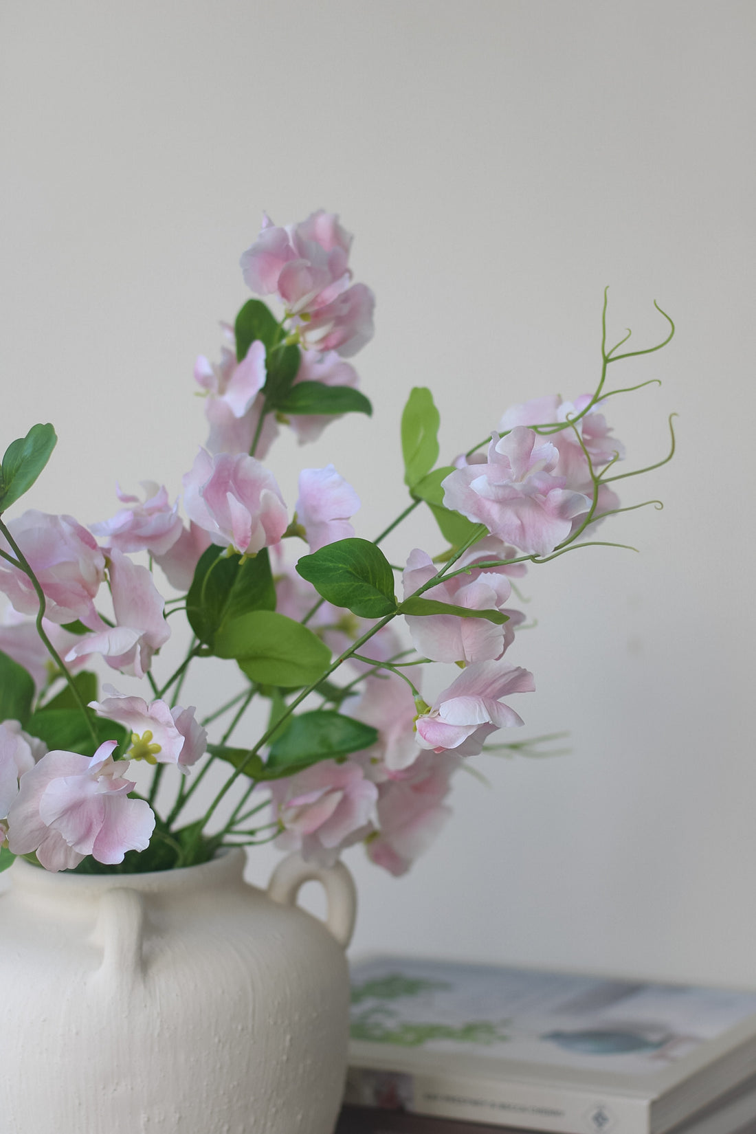 Faux Pale Pink Sweetpea Stem