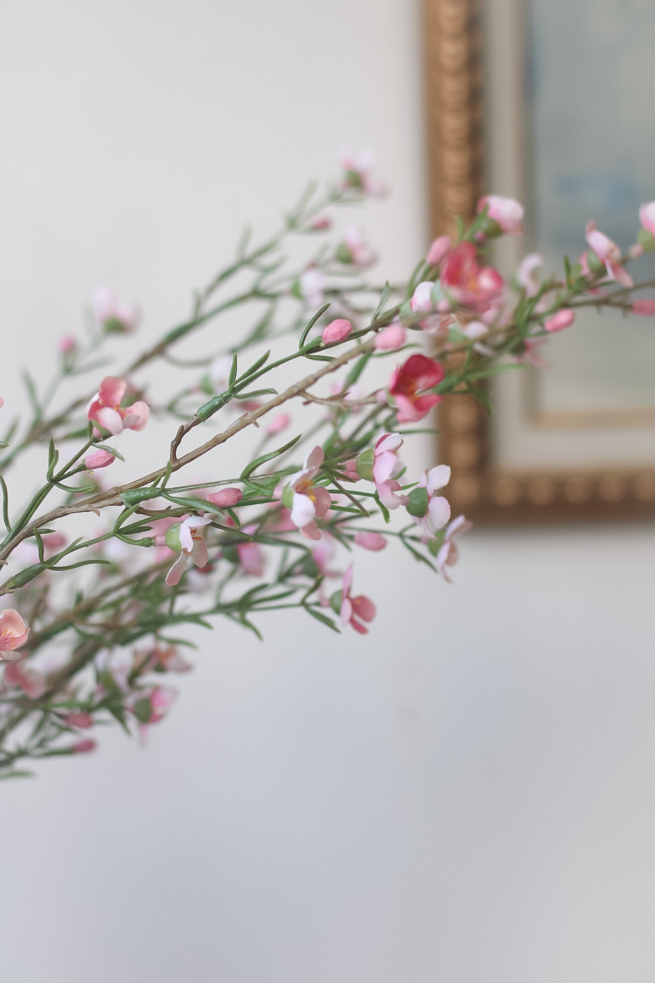 Faux Pink Wax Flower Stem