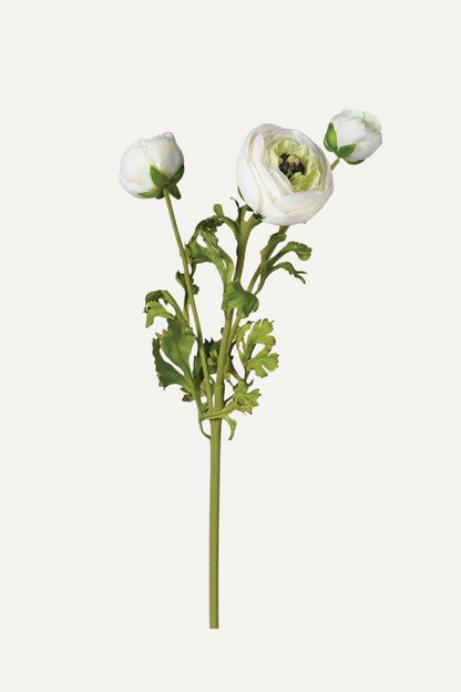 Faux Real Feel White Ranunculus