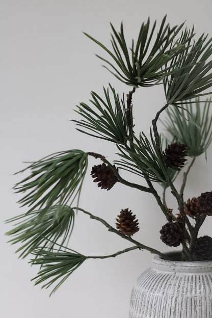 Faux Scots Pine with Pinecones Stem