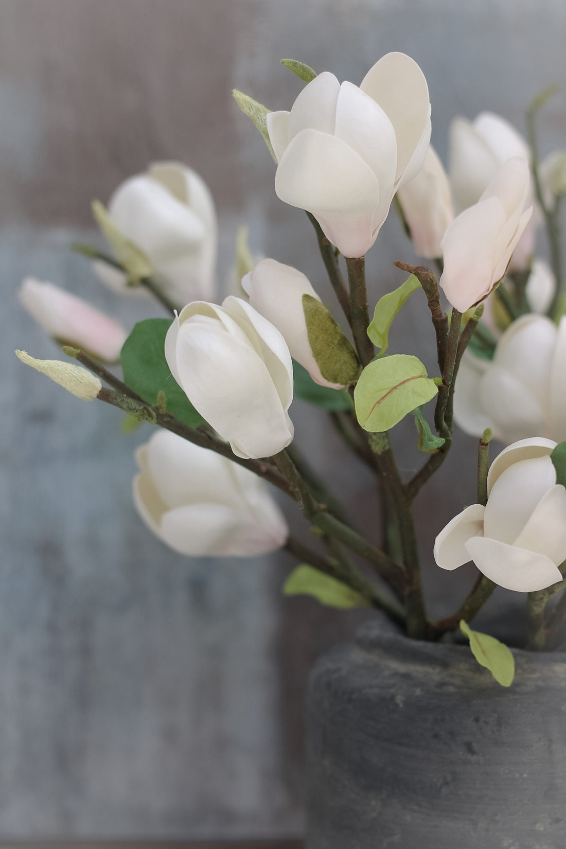 Faux White Magnolia Stem for beautiful home decor