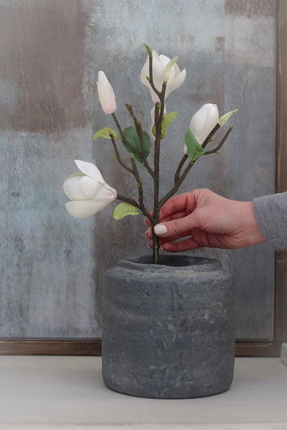 short stemmed Faux White Magnolia Stem